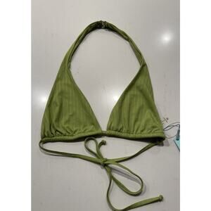 Fashion Nova Swim Size XL Green Surf Into Summer Halter Bikini Top Boho Beach